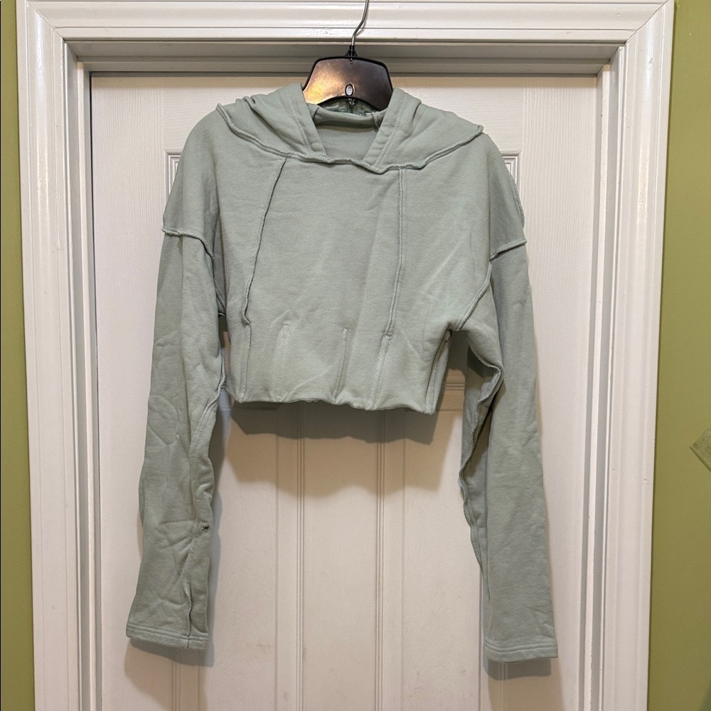 GUIZIO Structured Corset Hoodie – Mint Green – Size Small